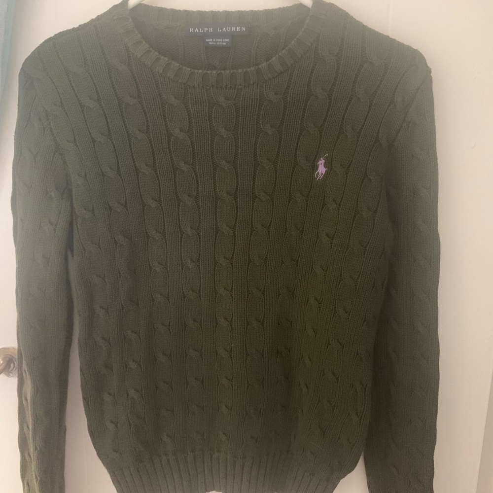 Ralph Lauren crewneck sweater dark olive green